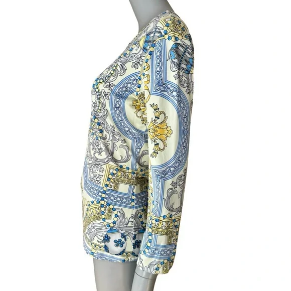 J. MCLAUGHLIN Catalina Cloth Signature Tee Art To Wear Medallion 3/4 Sleeve - Picture 8 of 16